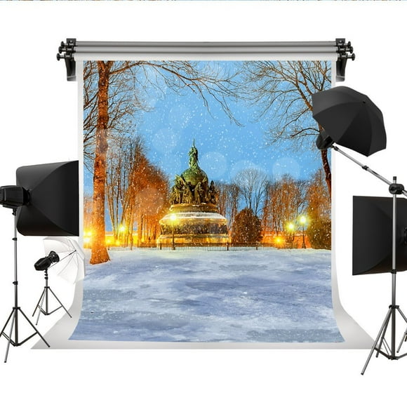 EREHome Polyester Fabric Winter Backdrop Snow Backgrounds Professional Backdrops for Photo Studio Photographer Photography Props 5x7ft