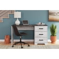 thumbnail image 6 of Signature Design by Ashley Shawburn 54" Farmhouse Home Office Desk, White/Charcoal Gray, 6 of 9