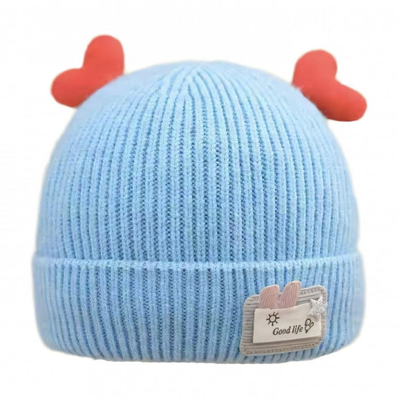 TELOLY Toddler Beanie,Secure Fit Structure Boys Winter Hat,Worry-Free Movement Baby Hat,Blue