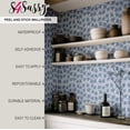 thumbnail image 5 of S4Sassy Peel & Stick Vinyl Wallpaper, Chic Ginkgo Leaf Wallpaper Contact Paper Waterproof- Blue,25"x240", Removable Wall Covering for Home Decor in Bedrooms & Living Areas, Renter Spaces, Cabinet, 5 of 8