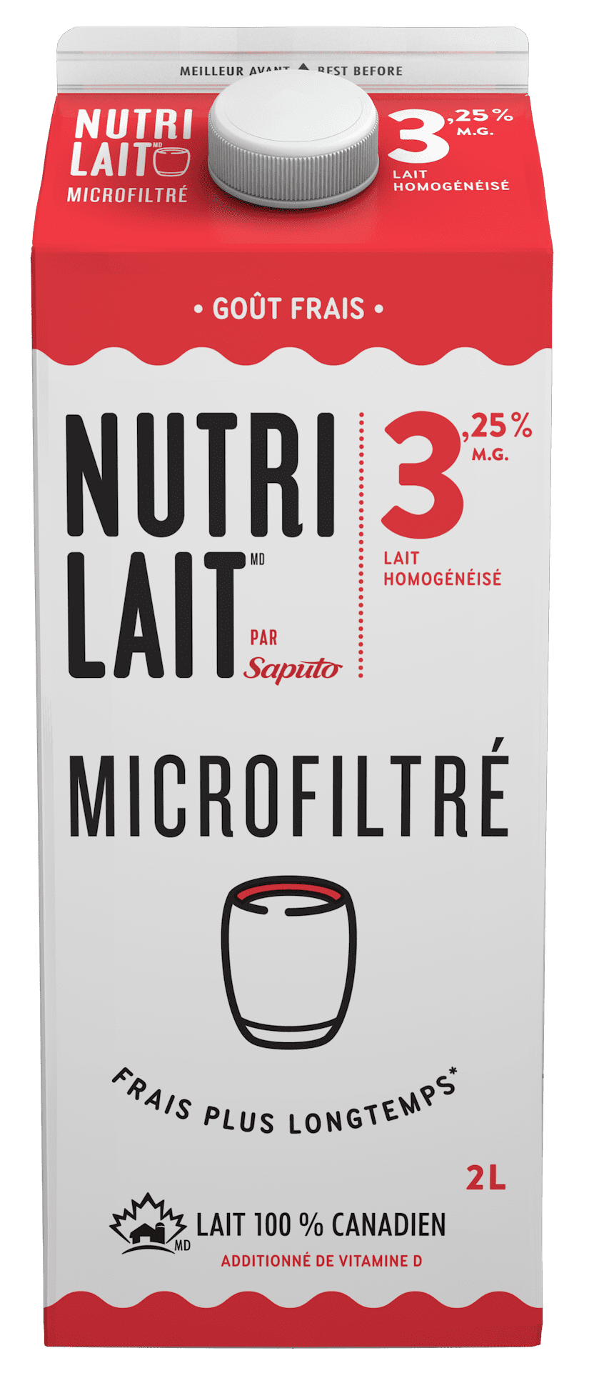 Nutrilait 3,25 % Lait homogénéisé microfiltré