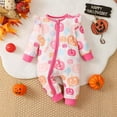 thumbnail image 2 of Weebloom Baby Loungewear Boy Girl Romper Jumpsuit Halloween Neutral Long Sleeve Zip Up Soft Comfortable Outfit Dailywear Homewear Onesies,Pink 9-12 Months, 2 of 9