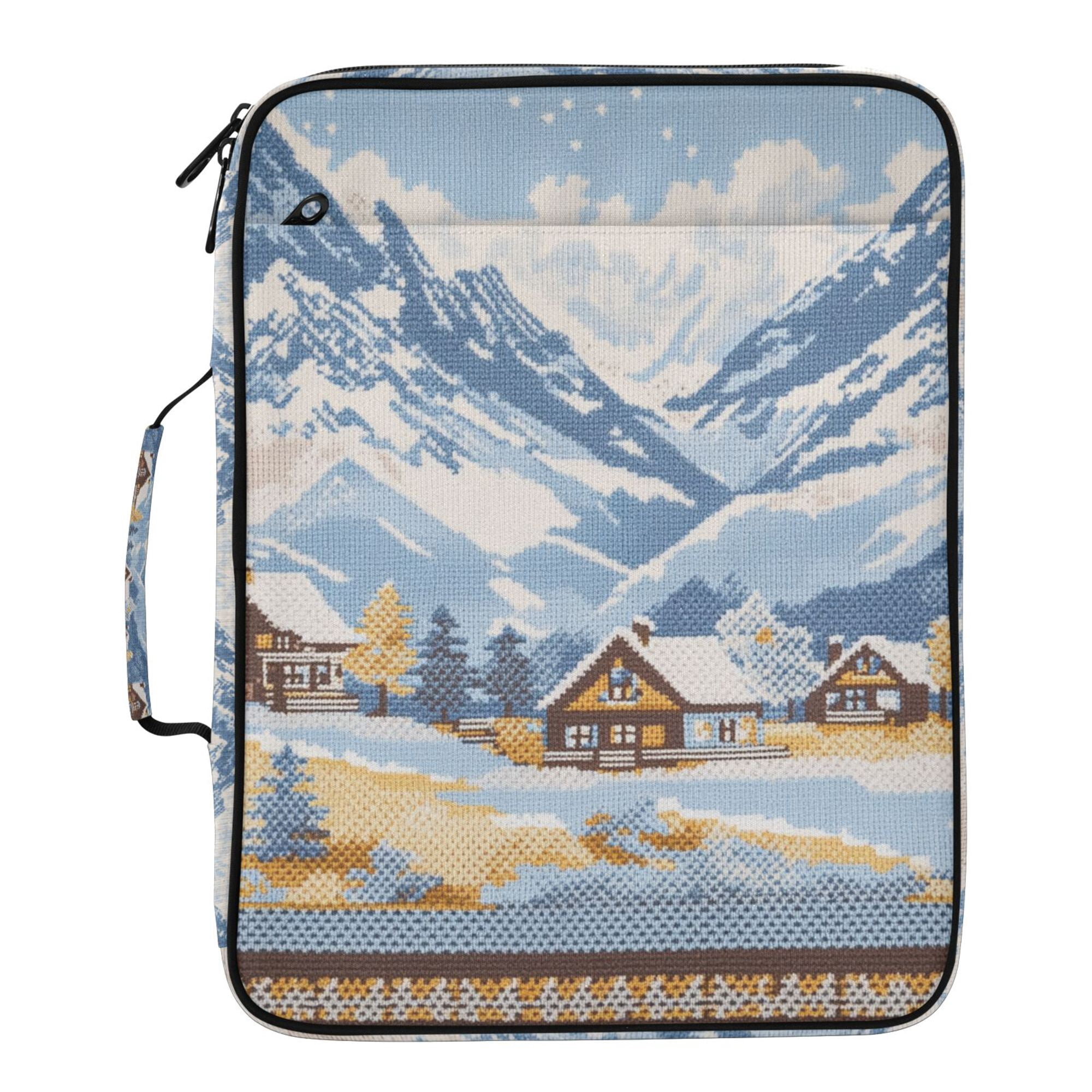 FORMRS Accordion File Folder A4 Size 7-Pocket Expanding Document Organizer Bag with 3 Ring Binder, Winter Mountain