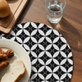 thumbnail image 3 of Black Rhombus Round 13 Inch Placemats Set of 4, Retro Abstract Geometric Pattern HeatResistant Non Slip Place Mats for Dining Table, Wipeable Braided Kitchen Table Mats for Housewarming, 3 of 9