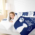 thumbnail image 2 of jejeloiu Kawaii Puppy Dogs Bedding Comforter Set,Pet Dog Paws Twin Comforter Sets,White Blue Bedding Set For Girls Boys,Ultra Soft Home Decor,2 Pieces, 2 of 8