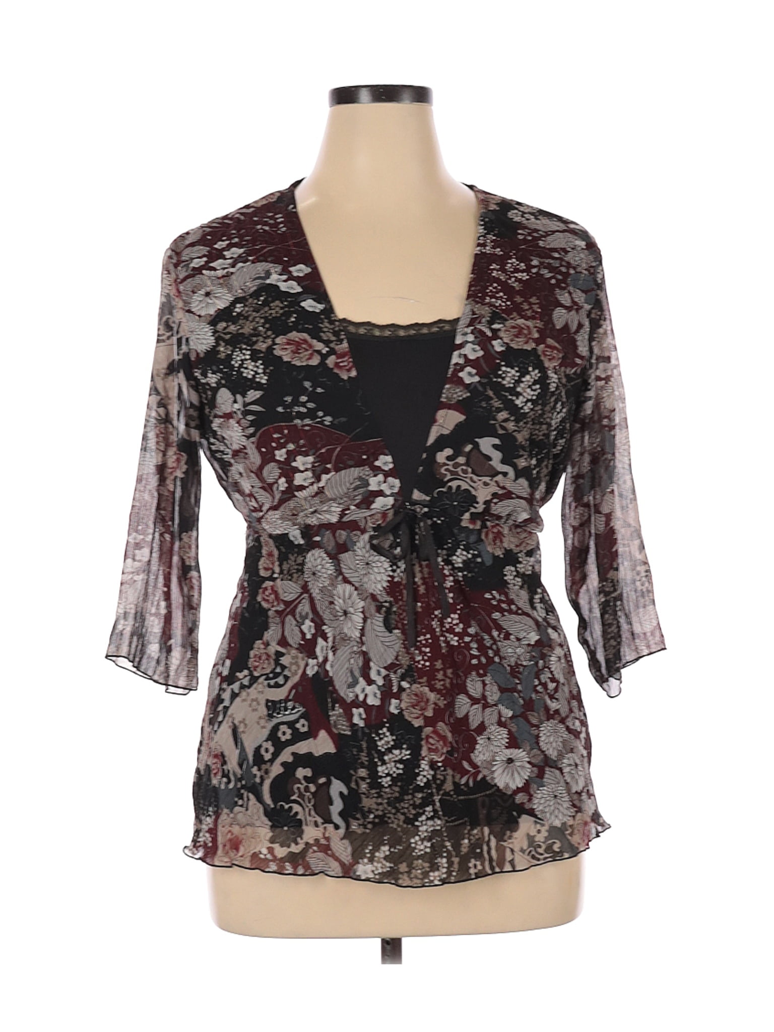 dressbarn PreOwned DressBarn Women's Size 1X Plus 3/4 Sleeve Blouse