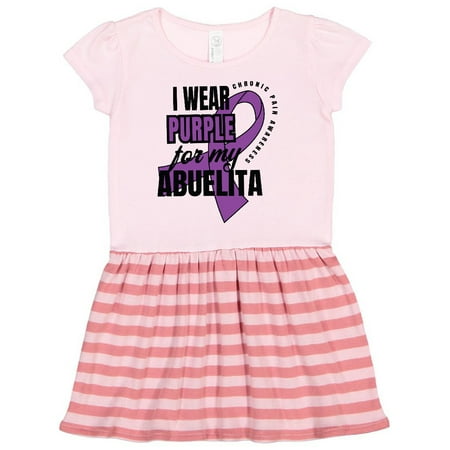 

Inktastic Chronic Pain I Wear Purple For My Abuelita Gift Toddler Girl Dress