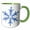 Green/White, variant on 3drose, Minimalistic Ice Blue Snowflake, 15oz Mug