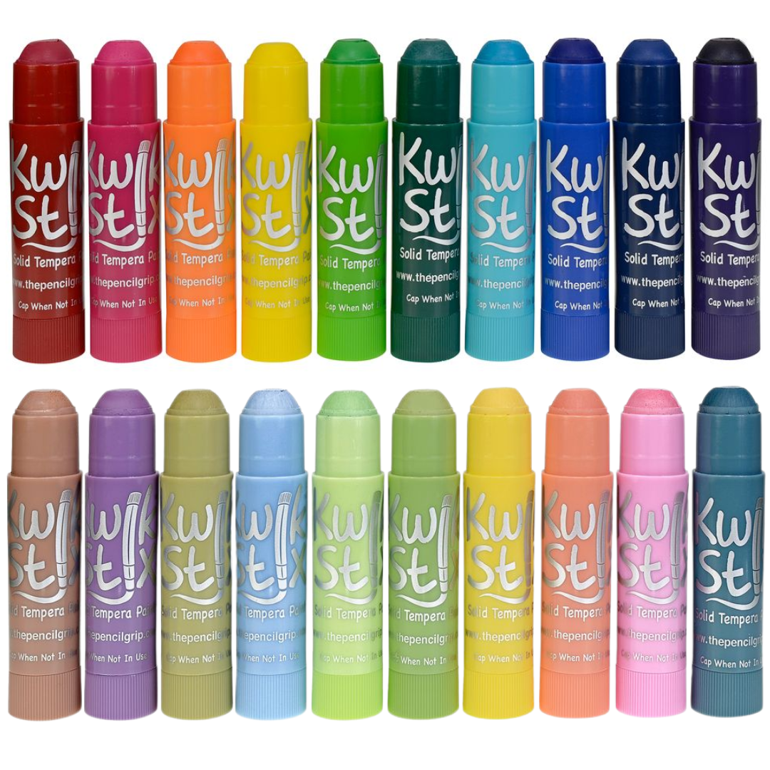 Kwik Stix Solid Tempera Paint Sticks Bundle, 20 Count (2 Packs of 10), Jewel & Pastel Colors, Washable, Quick-Drying, Non-Toxic