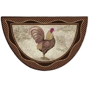 Brumlow Mills Tall Farmhouse Rooster Kitchen Area Rug, A Rustic Red Decor Mat for Any Living Area, 19" x 31", Half Circle