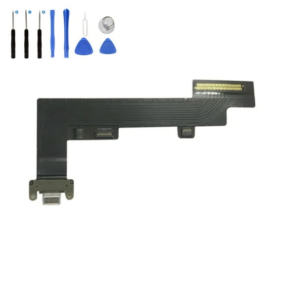 Eutoping USB Charging Port For Apple iPad Air 4 A2072 A2324 A2325 Black Dock Connector Charger Board Flex Cable Assembly Replacement with tool
