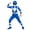 Blue, variant on Morphsuits Might Morphin Blue Morphsuit Costume Kids Halloween Costume for Unisex Blue Large