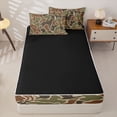 thumbnail image 4 of Erosebridal Hunting Camo Zipper Full Size Comforter Sets with Fitted Sheet and 2 Pillowcases,Dog Duck Silhouette Pattern Zipper Bedding Set For Boys,Black Reversible,4-Piece, 4 of 7