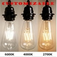 thumbnail image 3 of FSLiving 4W ST64 LED Edison Light Bulbs E26 Standard Base Dimmable 3.7V Low Voltage Vintage Bulb 2700K Warm Light Color Temperature for Pendant Light Wall Sconce Table Lamp DIY - Set of 2, 3 of 6