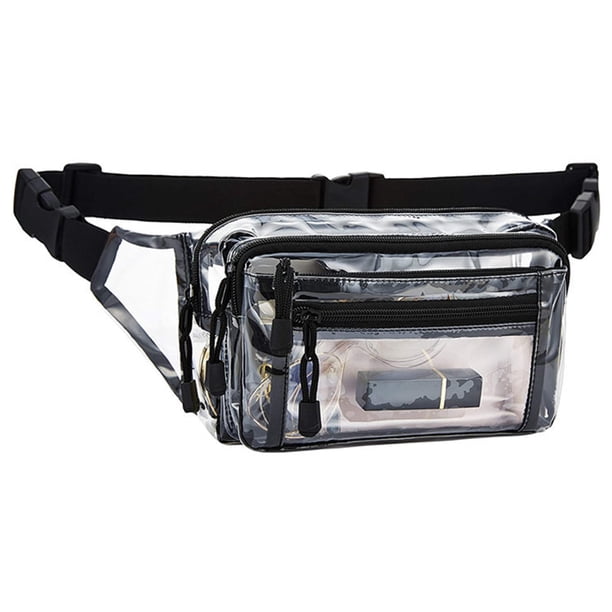 Ri?onera, ri?onera transparente para mujer, impermeable, bonita ri?onera aprobada por el estadio, monedero transparente, ri?onera ajustable transparente para hombres, viajes, eventos, aeropuerto, bolsa de conciertos, color negro ShuxiuWang 8390612920479