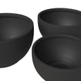 thumbnail image 5 of LeisureMod Grove Mid-Century Modern 3-Piece Fiberstone and Clay Planter Set - Round Plant Pot with Drainage Holes for Indoor and Outdoor Home, Black, 5 of 12