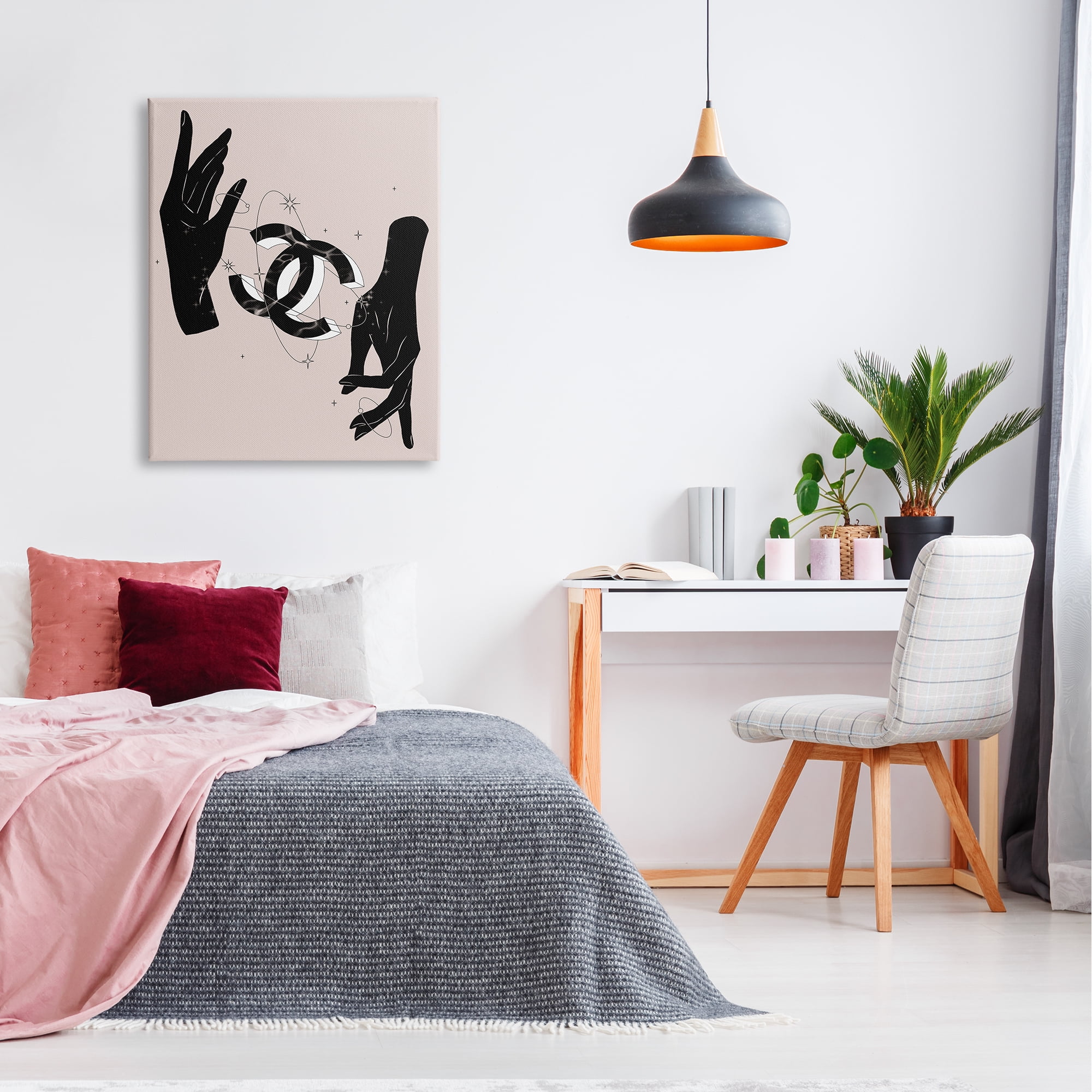 Stupell Industries Chic Hands Silhouette Surrounding Glam Fashion Emblem Graphic Art Gallery Wrapped Canvas Print Wall Art, Design by Ziwei Li