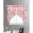 thumbnail image 3 of Red Pink Flowers Swag Valances for Windows, Watercolor Summer Botanical Floral Rod Pocket Sheer Valances for Large Windows, Swag Toppers Light Filtering for Kitchen Living Room 2 Panels 36''x45'', 3 of 6
