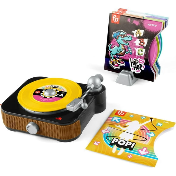 Fisher-Price Rockin’ Record Player Musical Toy with Turntable & 5 Records for Toddler Pretend Play