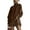 Brown, variant on Women's Dress Long Sleeve High Neck Loose Fit Solid Color Suede with Pockets and Tassel Detail Midi Dress for Spring Fall,Brown,L