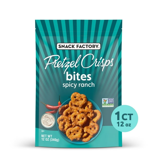 Snack Factory Pretzel Crisps Bites, Spicy Ranch Pretzels, 12 Oz