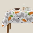 thumbnail image 3 of Wukai Cute Rabbit Waterproof Tablecloth for Kitchen Dining, Fits Square Tables for 2-4 Seats -54"x54", 3 of 7