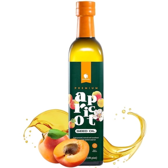 Gourmanity Apricot Seed Oil, Cold Pressed and Unrefined Apricot Kernel Oil, 16.9 fl oz