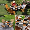 thumbnail image 4 of Burnt Orange Black Geometric Round Tablecloth for 36-44 Inch Tables,Fitted Table Cover with Elastic Edge,Modern Abstract Art Block Waterproof Outdoor Table Cloth Protector for Patio Garden Dinner, 4 of 9