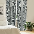 thumbnail image 4 of Ambesonne Southwestern Curtains 2 Panel Set, Tribal Stripes Pattern, Pair of - 28" x 63", Dark Blue Grey and White, 4 of 4
