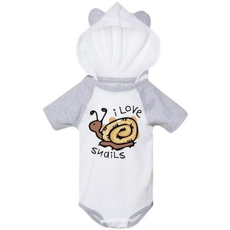 

Inktastic I Love Snails Gift Baby Boy or Baby Girl Bodysuit