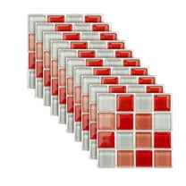 Kitchen Bathroom Tile Stickers Peel and Stick Tile Stickers 10 Pcs Waterproof Adhesive 3D Wall Floor Stickers for Living Room ﻿