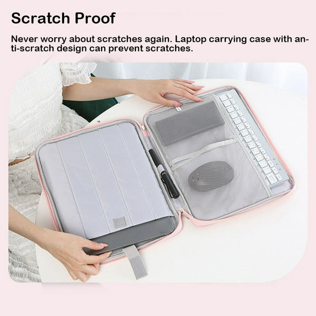 Laptop Sleeve Case Notebook Protective Handbag Zipper Closure Nylon Computer Carrying Bag Protector For Tablet Pouch Gray 10.8-11 inch