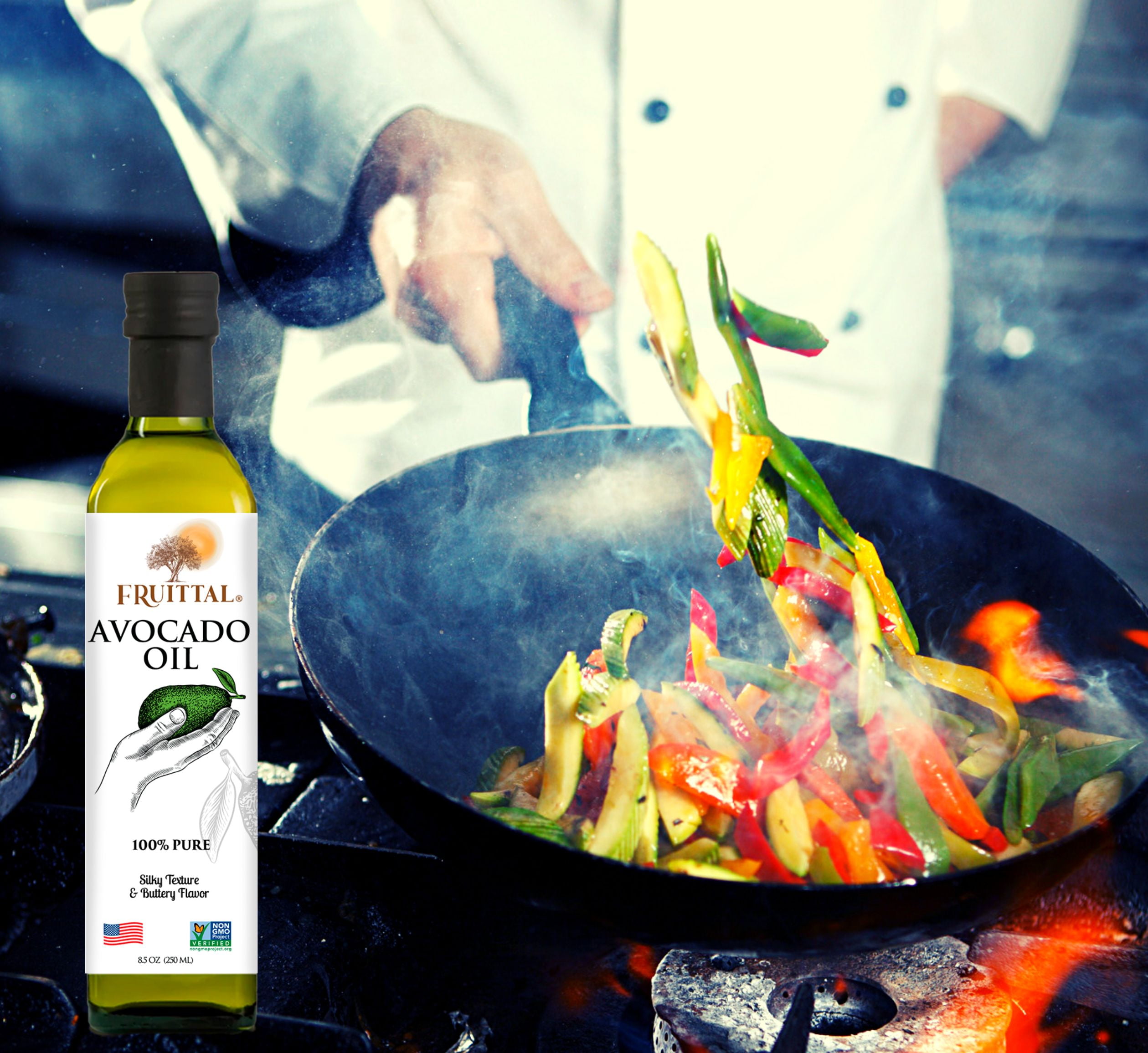 Fruittal  Garlic-Infused Avocado Oil – 100% Pure, USA Made and Rich in Health Benefits (16.9 oz)