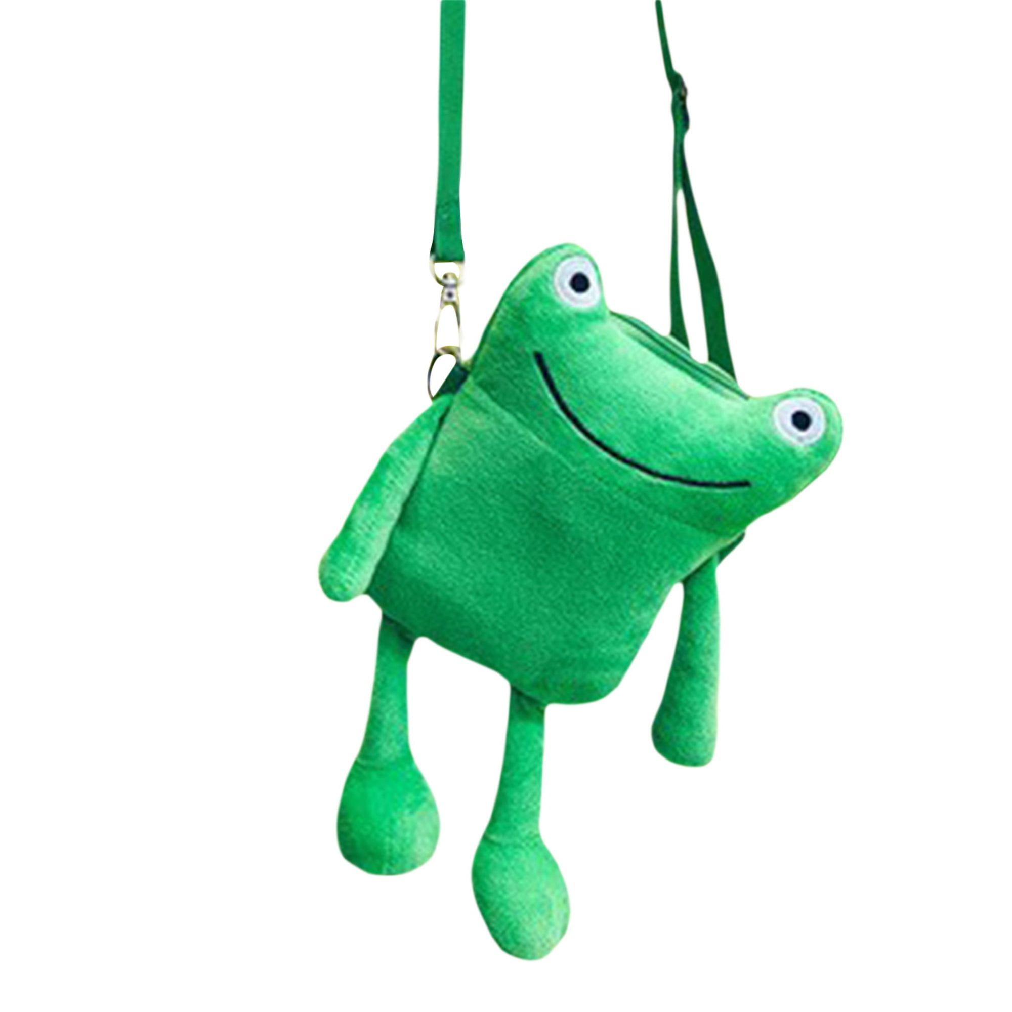 Women Plush Frog Crossbody Bag Teens Cute Frog Shoulder Bag