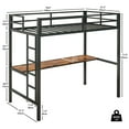 LIKIMIO Loft Bed with Desk for Adults & Teens, Twin Size, with Power