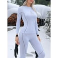 thumbnail image 4 of Alove Women Thermal Suit Airtight Flexible Top and Bottom Warm Set Winter Breathable Warm Base layer Set, 4 of 5