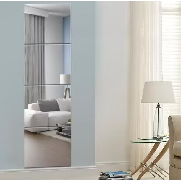 Stick-On Mirror Tiles – 12x12 Inch, Pack Of 4, Frameless For Home Gym, Dance Studio Or Bedroom