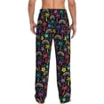 thumbnail image 3 of Goofa Colorful Palms Printed Soft Pajama Pants for Men, Wide Leg Comfy Casual Lounge Yoga Pants-Large, 3 of 9