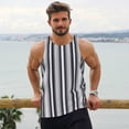 thumbnail image 6 of Lsque Black White Gray Mexican Blanket Serape Stripes Pattern Mens Tank Tops Muscle Athletic Quick Dry Sleeveless Workout Fitness T Shirts Beach Tank Top, Loose-fit Sleeveless Shirt for Men-Medium, 6 of 7