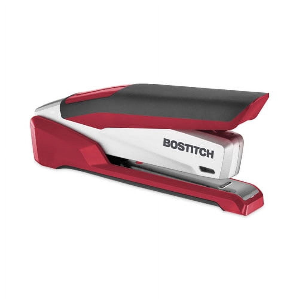 Inpower Spring-Powered Premium Desktop Stapler, 28-Sheet Capacity, Red/silver | Bundle of 10 Each