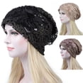 thumbnail image 6 of Travelwant Womens Lace Floral Beanie Turban Soft Sleep Cap Chemo Hats Fashion Slouchy Hat Hair Cover Bonnet, 6 of 7