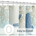 thumbnail image 5 of Extra Long Shower Curtain 72 x 84 Inch, Tall Beach Ocean Themed Fabric Shower Curtains for Bathroom, Summer Tropical Seashell Starfish Coral Nautical Coastal Shower Curtain, Teal Blue, 5 of 6
