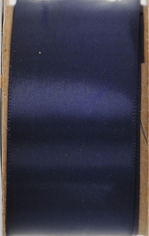 Offray Ribbon, Navy 1 1/2 inch Single Face Satin Polyester Ribbon, 12 feet