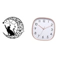 thumbnail image 1 of Arte de pared,Estatua decorativa de pared de gato negro de metal,Escultura de pared de metal minimalista con adorno de pared,Reloj de pared,Reloj de pared digital grande y sencillo para, 1 of 8