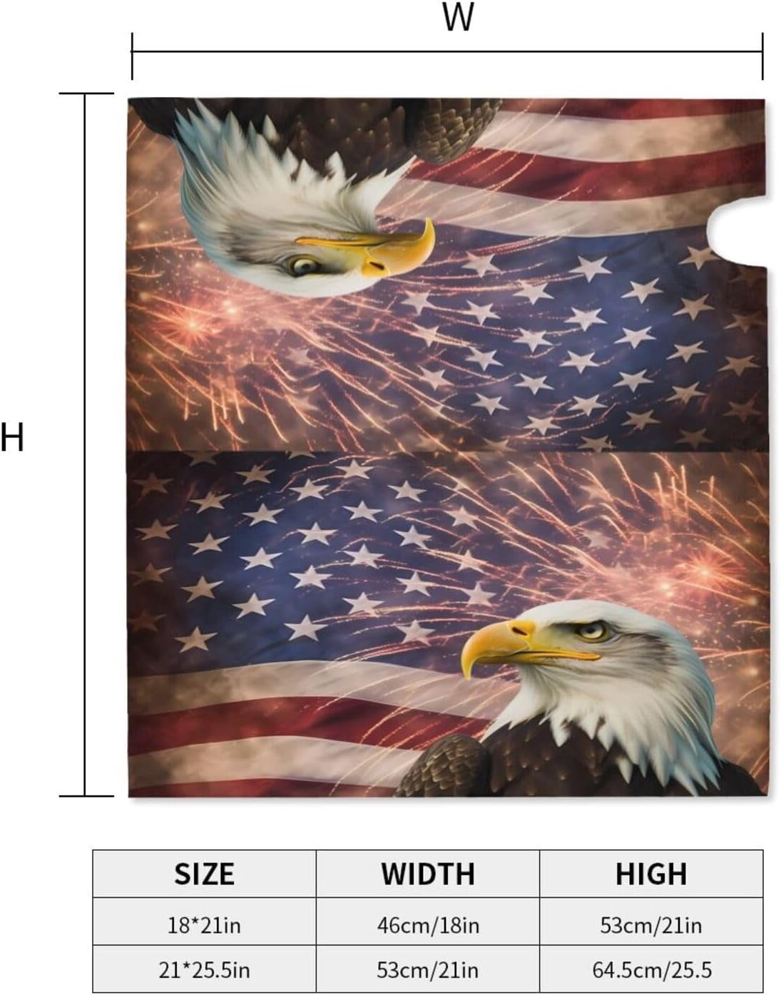 American Flag Welcome Magnetic Mailbox Cover, Firework Eagle Mailbox Wrap Decorative for Garden Yard Home 21x18 in