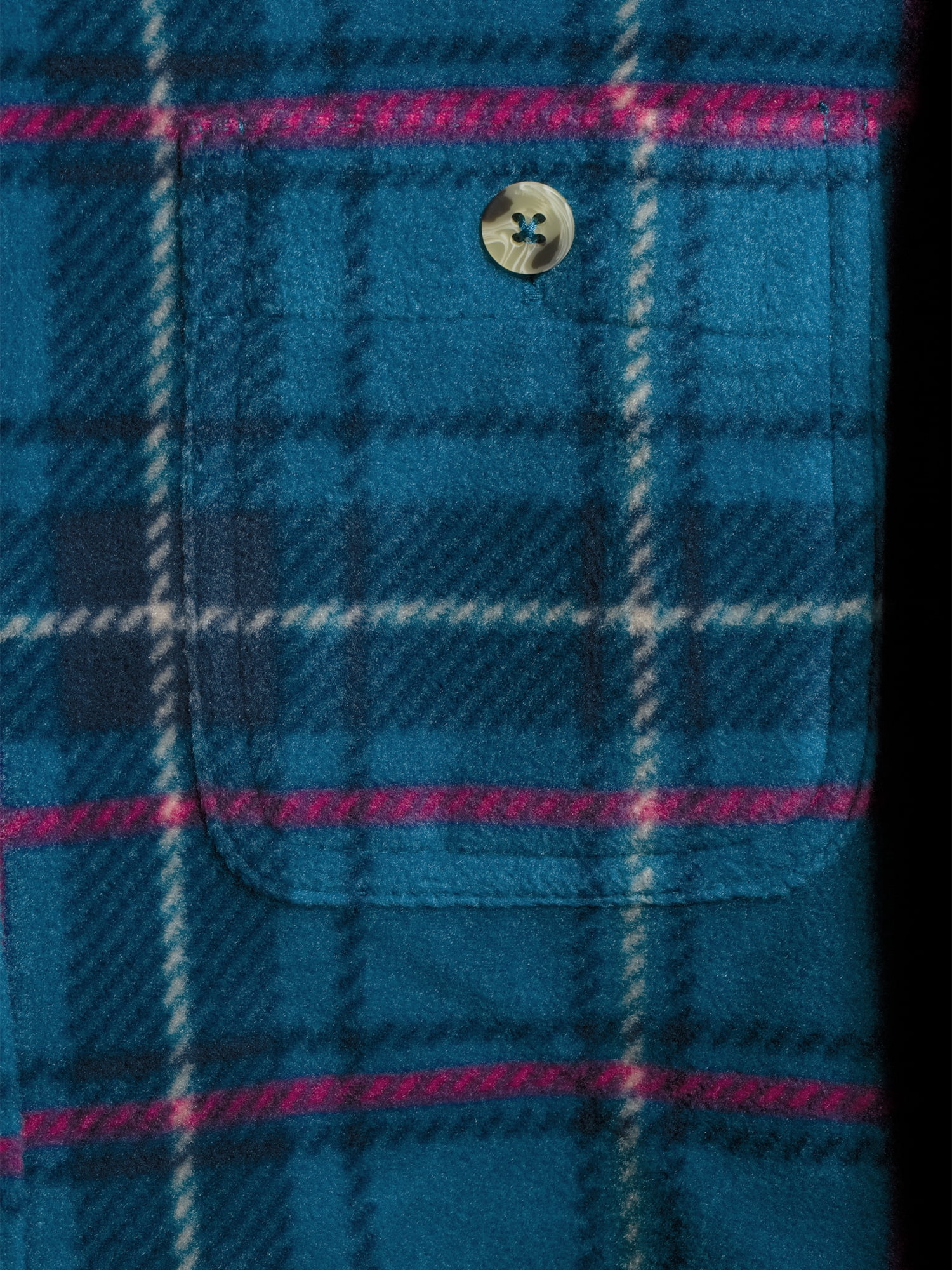 Time and Tru Long Sleeve Relaxed Fit Checked Plaid Jacket (Women's) 1 Pack