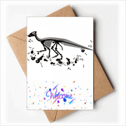 dinosaur b bs black Welcome Back Greeting Cards Envelopes Blank
