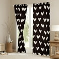 thumbnail image 3 of Manfei Cartoon Heart Print Blackout Curtains Set of 2 (52x84 Each),Cute Graffiti Loves Window Curtains,Brown White Curtains and Drapes For Girls,Super Cozy Room Decor, 3 of 6