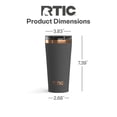 thumbnail image 5 of RTIC 18 oz Ceramic Lined Insulated Happy Hour Pint Tumbler, Leak Resistant Lid, Soft-Touch Exterior, Light Black, 5 of 8