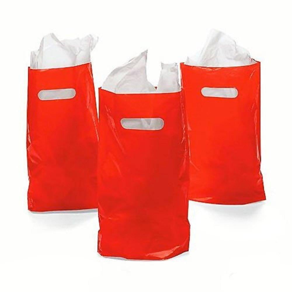 Red Treat / Goody Plastic Bags Party Favor Pack of 50